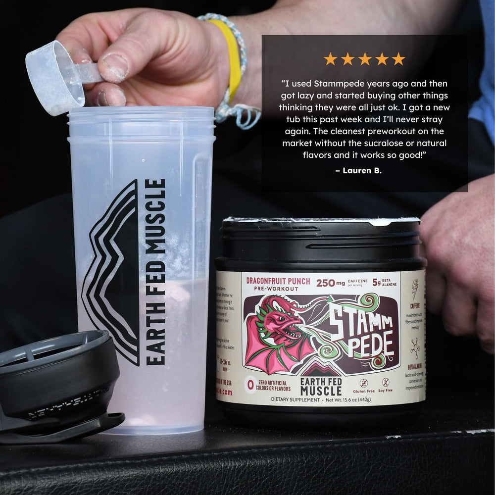 Refreshing dragon fruit punch in a glass from Earth Fed Muscle Stammpede