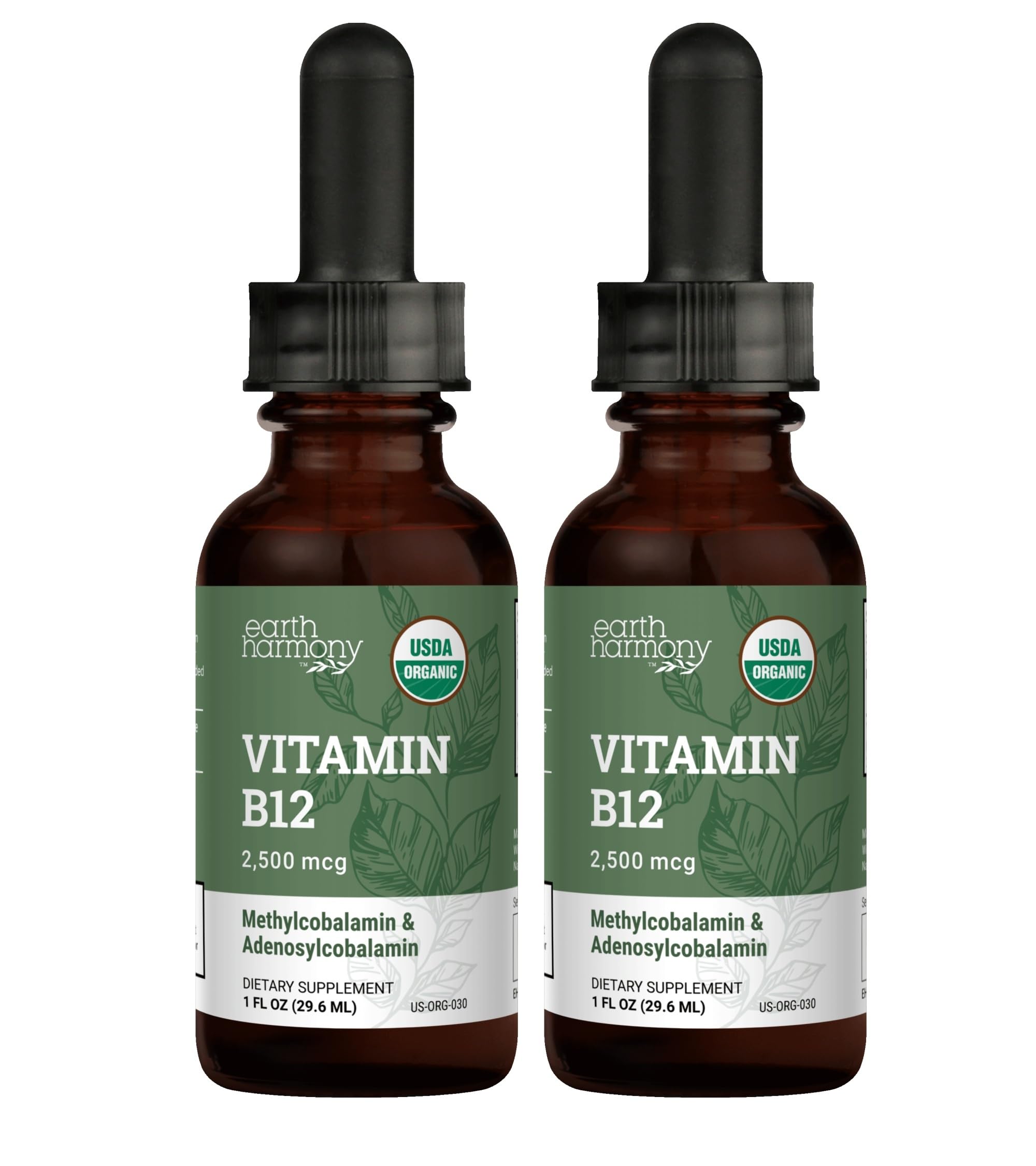 Earth Harmony Naturals B12 drops bottle for natural energy support