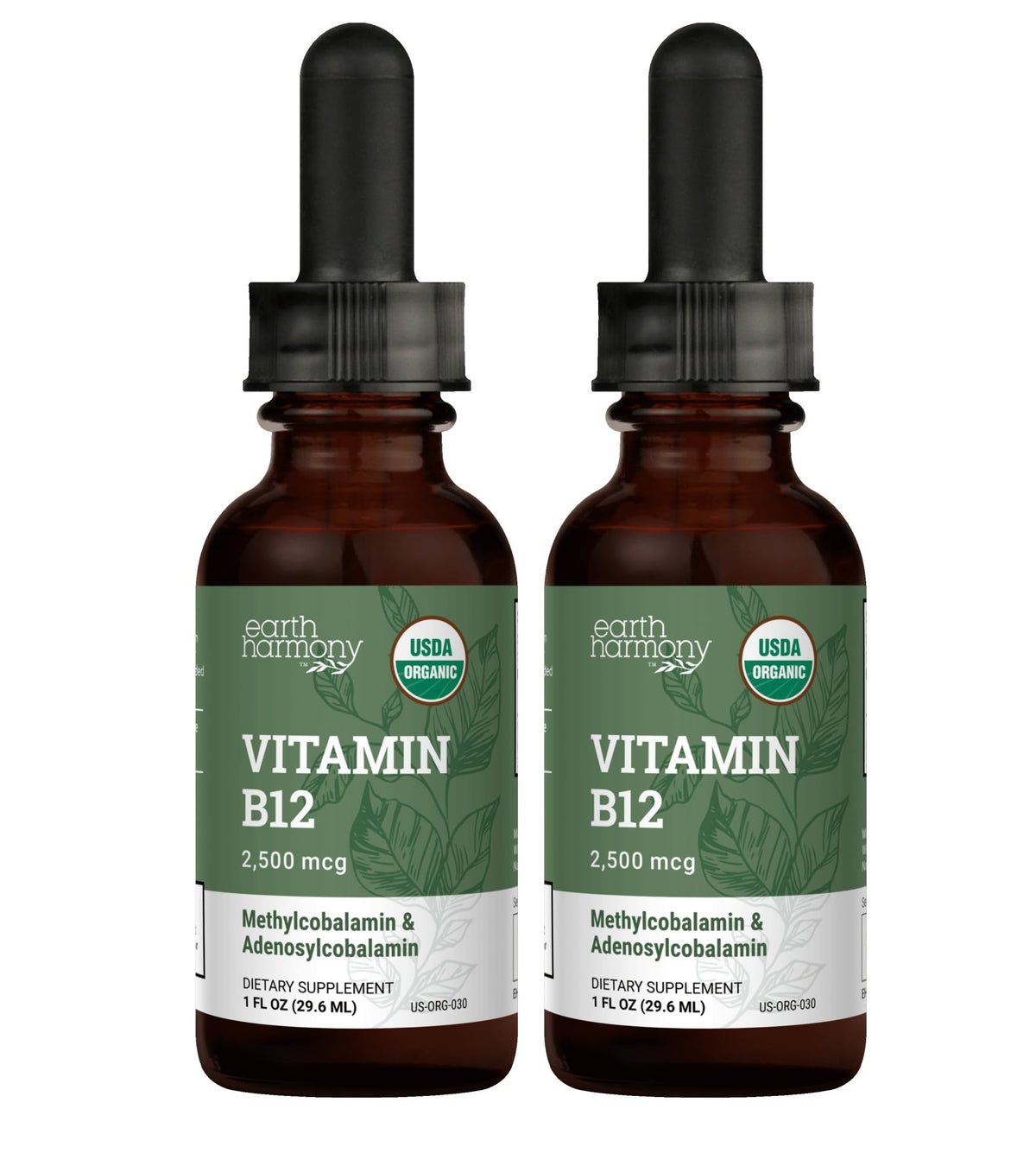 Earth Harmony Naturals B12 drops bottle for natural energy support