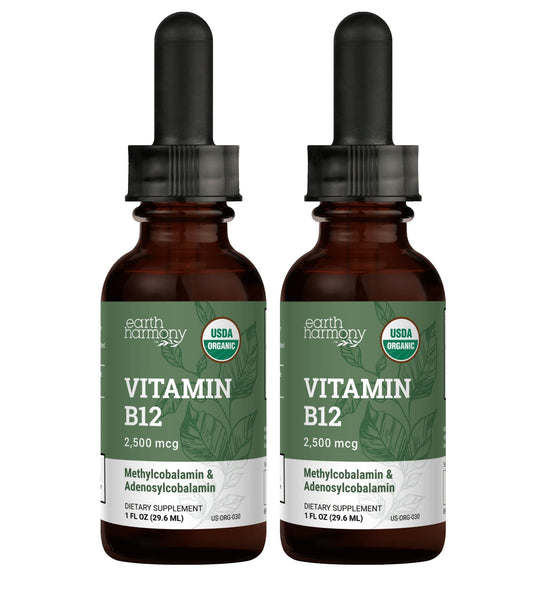Earth Harmony Naturals B12 drops bottle for natural energy support