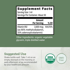 Earth Harmony Naturals B12 drops dropper illustrates precise daily dosing