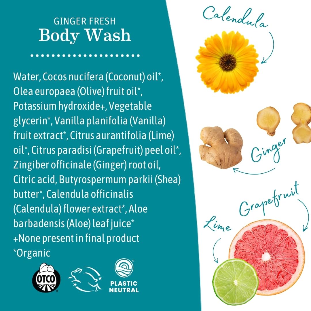 Earth Mama Ginger Fresh shea butter and natural oils visual detail.
