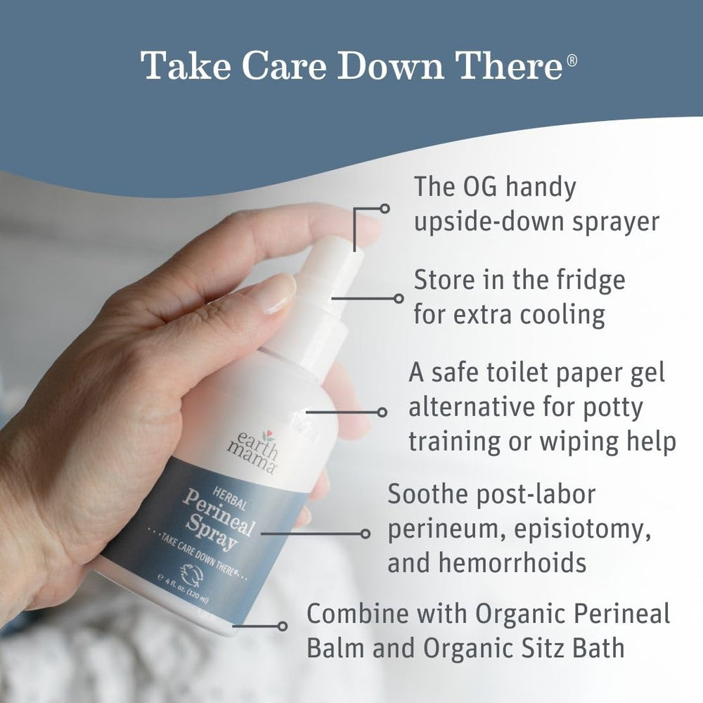 Earth Mama Perineal Balm tube for long-lasting comfort with organic botanicals.
