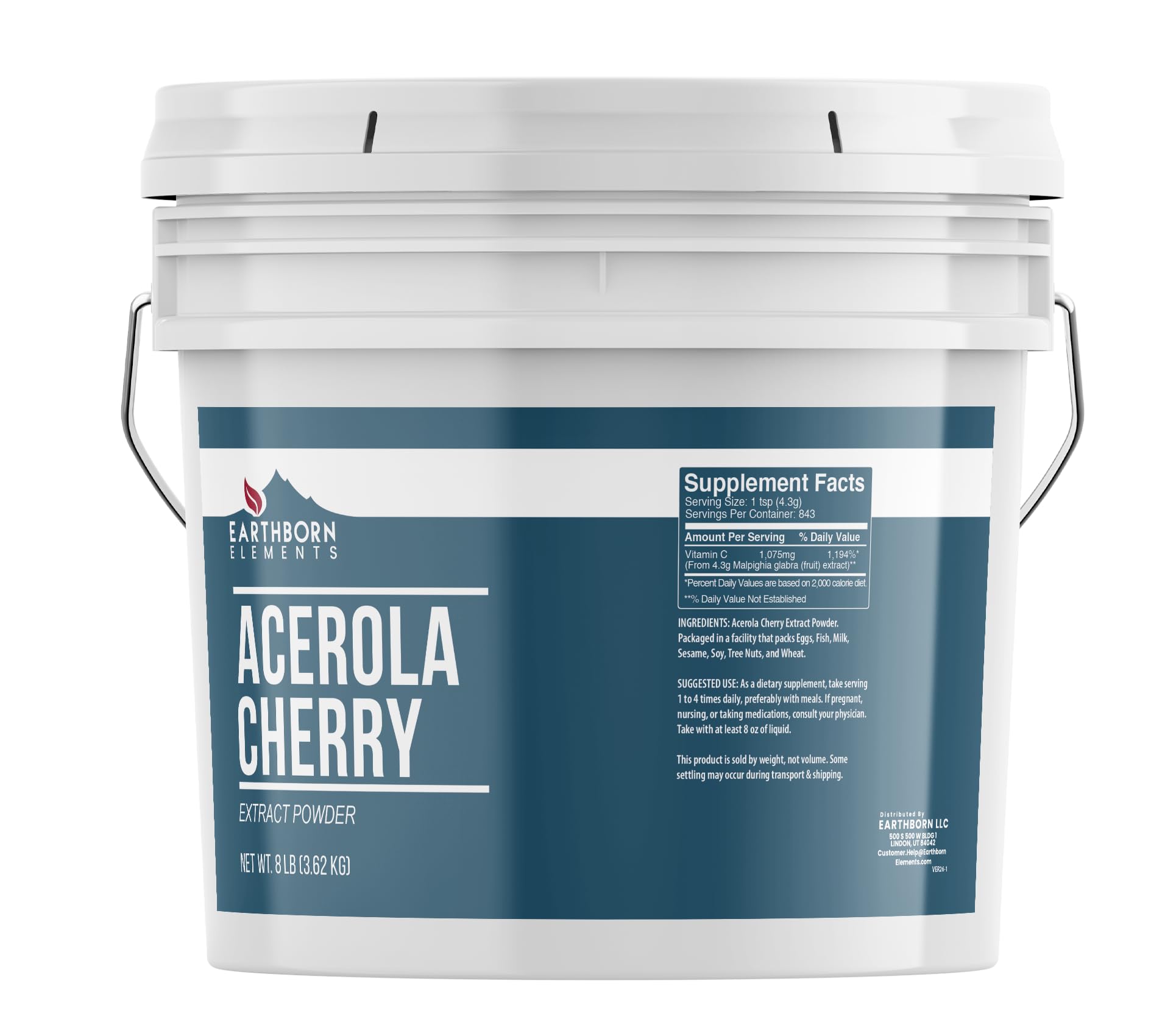 Earthborn Elements Acerola Powder bottle pour for easy smoothie boosts