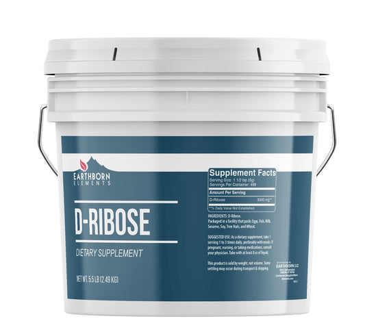 Earthborn Elements D-Ribose powder in resealable bucket ready for storage