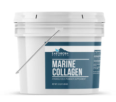 Earthborn Elements hydrolyzed marine collagen powder being poured for easy mix