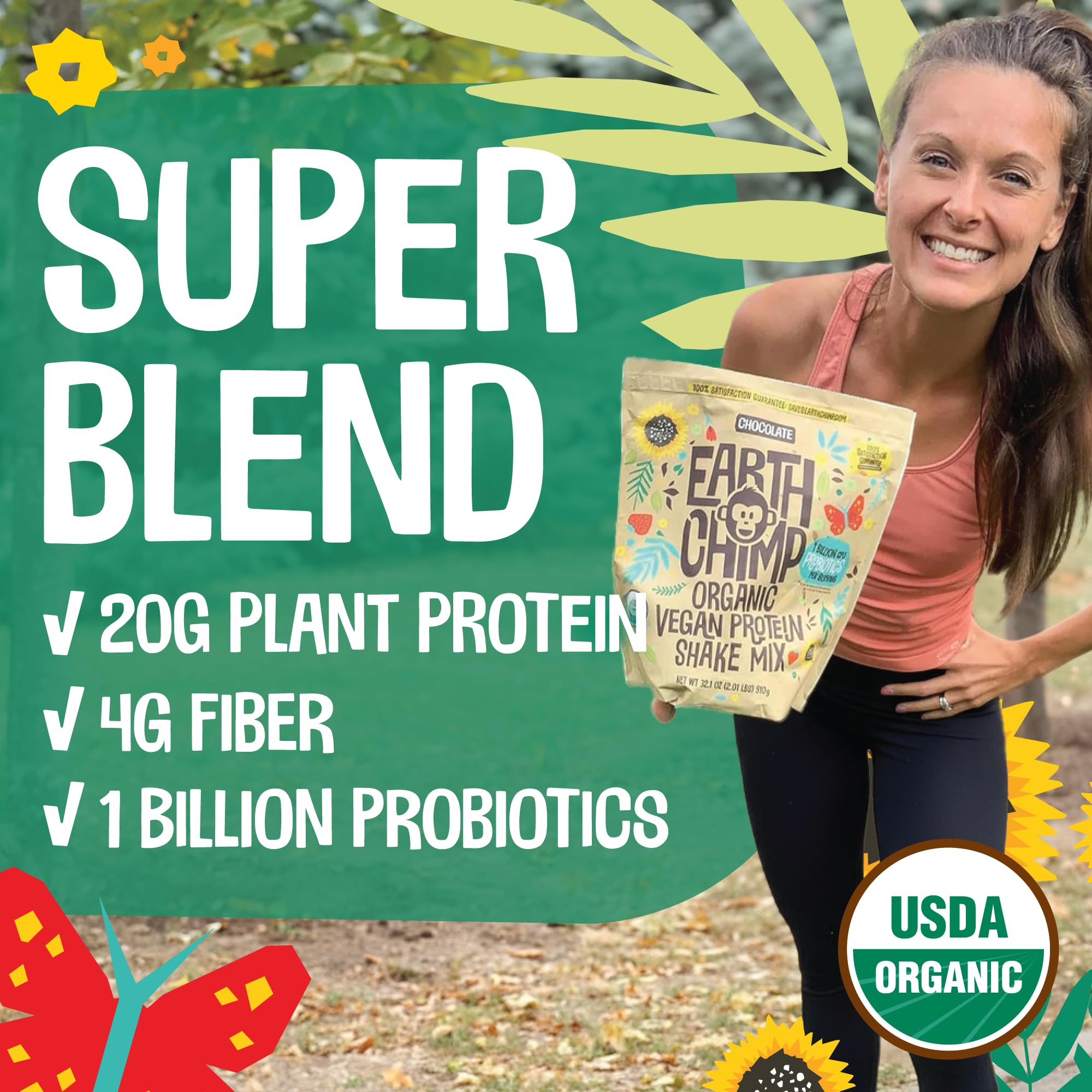 EarthChimp vegan protein shaker in chocolate blends smoothly for quick meals.