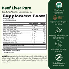 EarthFirst Organic Beef Liver Pure capsules for natural iron and B12 to support red blood cell health