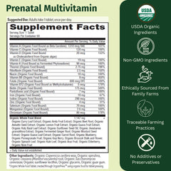 EarthFirst Organic Prenatal bottle pour demonstrates convenient daily dosing for busy moms-to-be