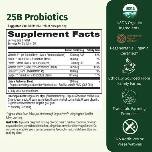 EarthFirst Organic Probiotic bottle cap close-up highlighting regenerative organic certification.