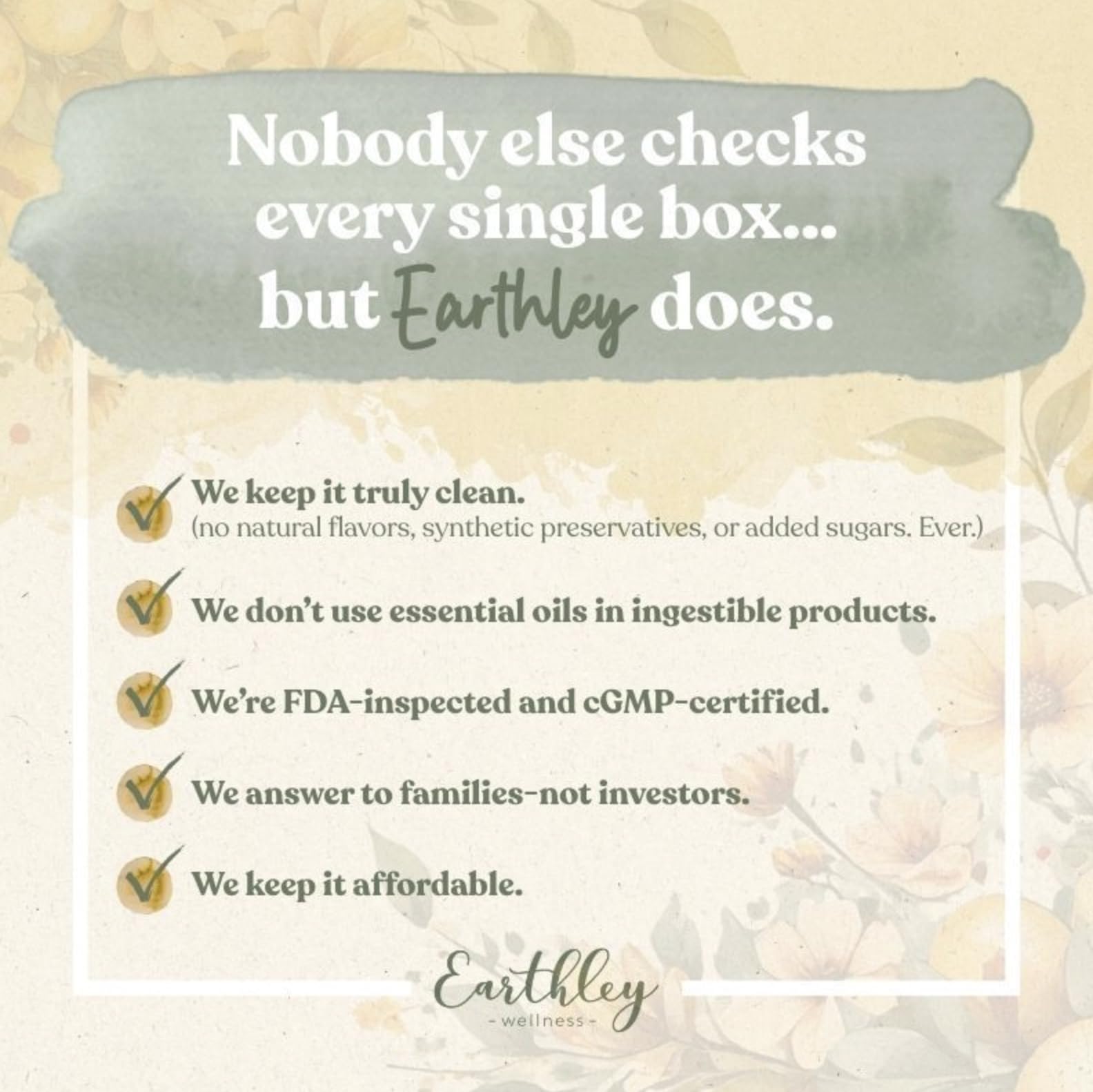 Earthley Wellness Feel Better Fast alcohol-free formula photo conveys mild taste for families.