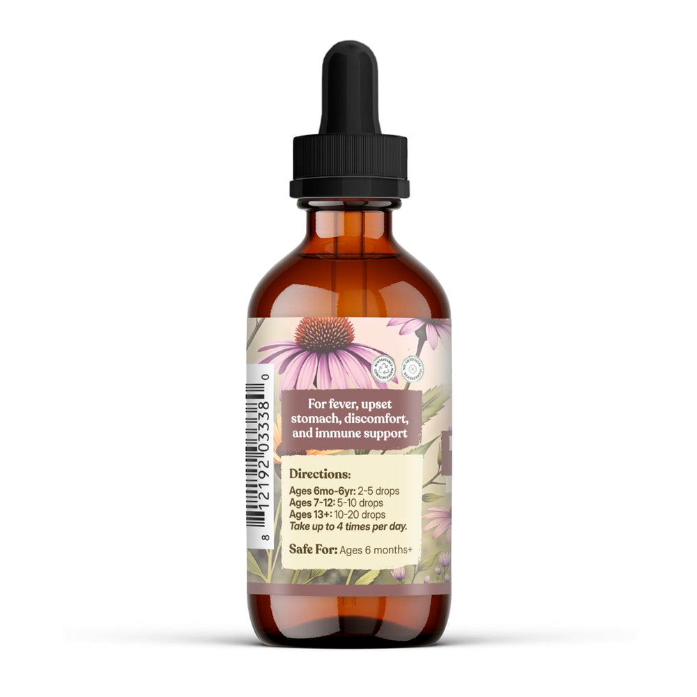 Earthley Wellness Feel Better Fast dropper pouring demonstrates simple dosing for busy days.