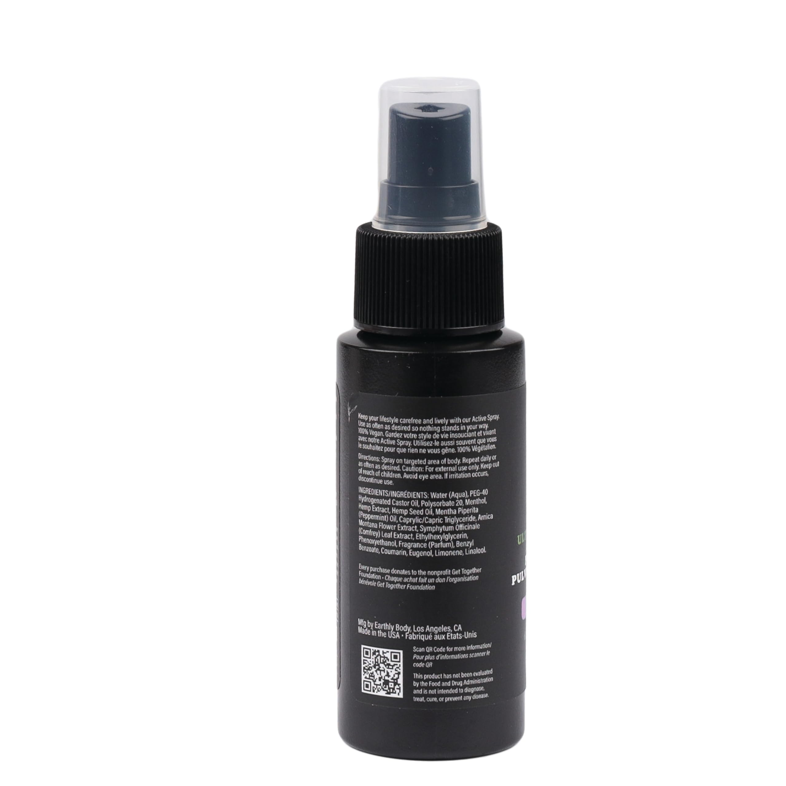Earthly Body Hemp Daily travel-size spray ideal for on-the-go support.
