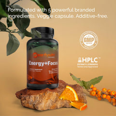 EarthNutri Energy + Focus Powder lychee flavor close-up for a tasty lift.