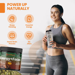EarthNutri Energy + Focus scoop shows precise serving size for consistent results.