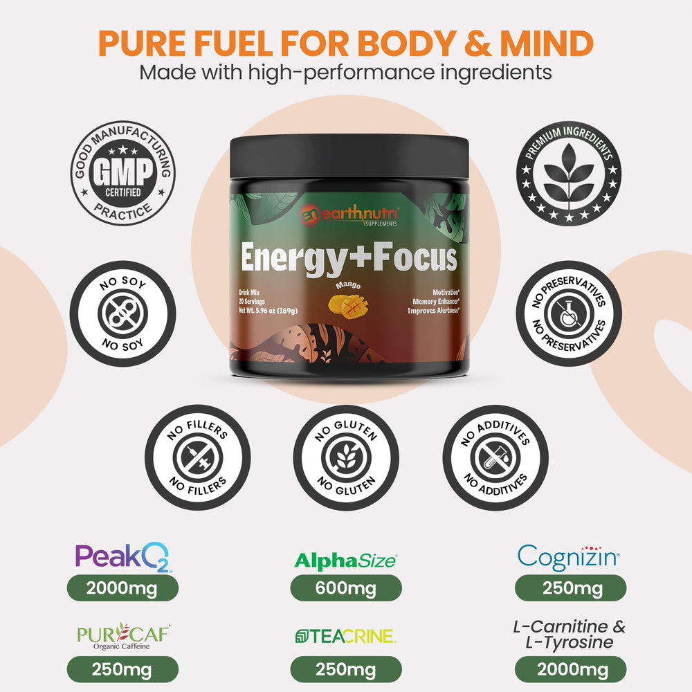 Desk professional benefits from EarthNutri Energy + Focus for sharper concentration.