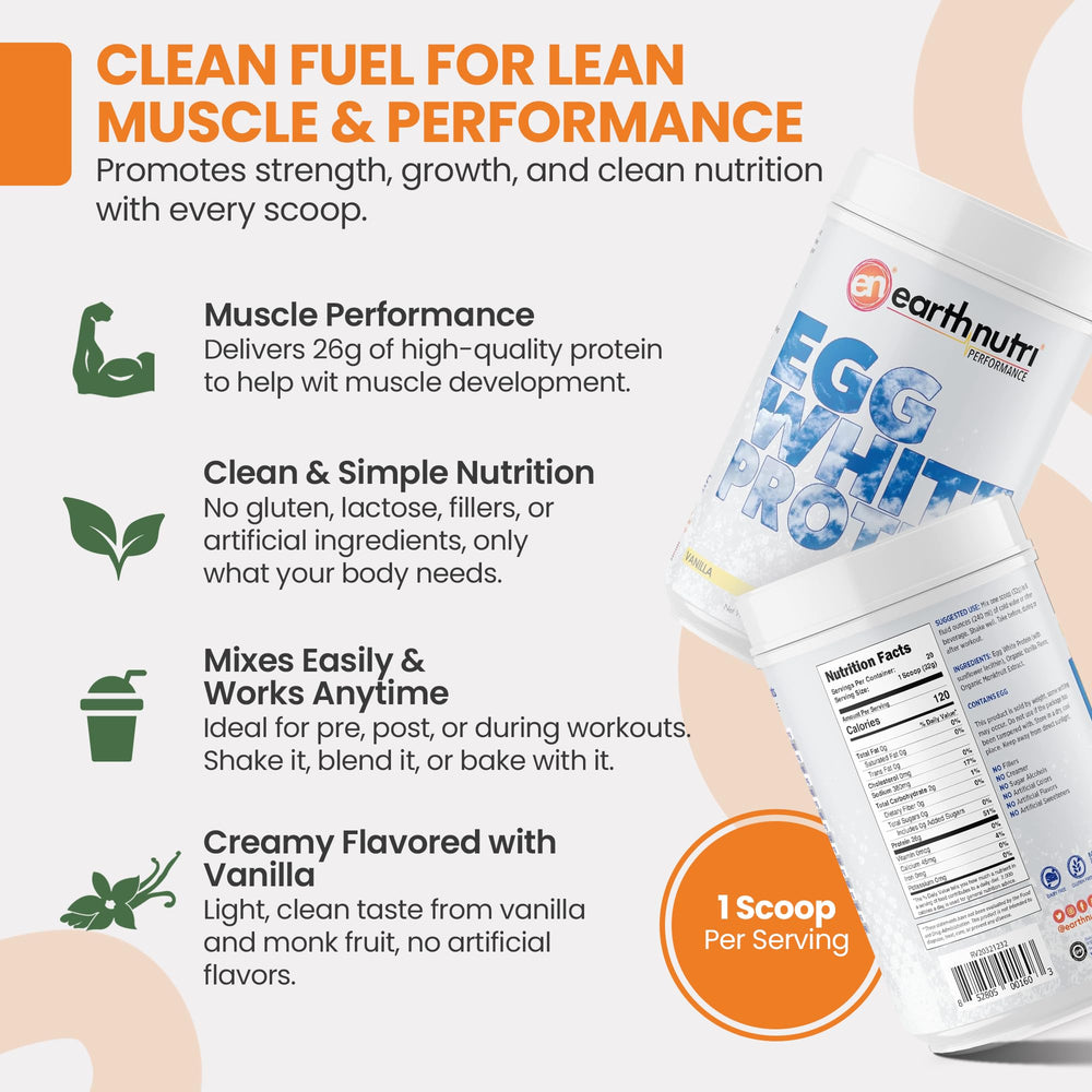 EarthNutri vanilla protein scoop ready for a pre-workout shake.