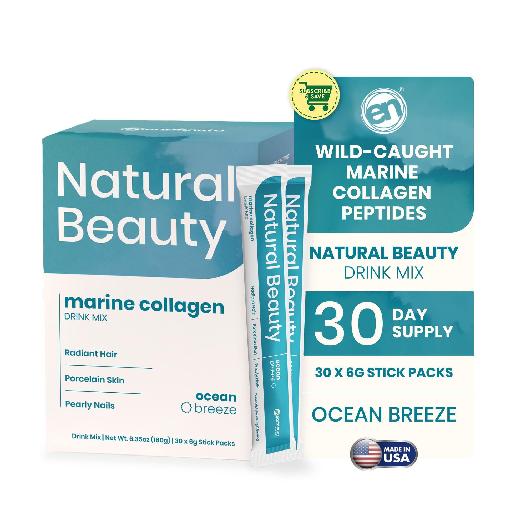 EarthNutri marine collagen sticks box for on-the-go beauty support
