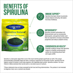Earthrise Spirulina Powder dissolving in water for vibrant mineral-rich hydration