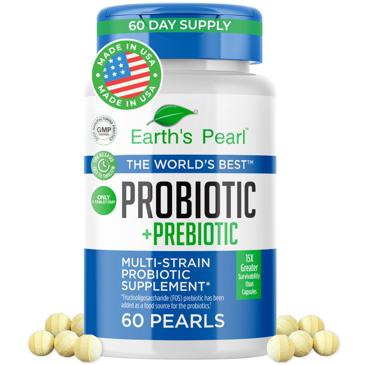 Earth's Pearl pearl-shaped capsule for daily gut health