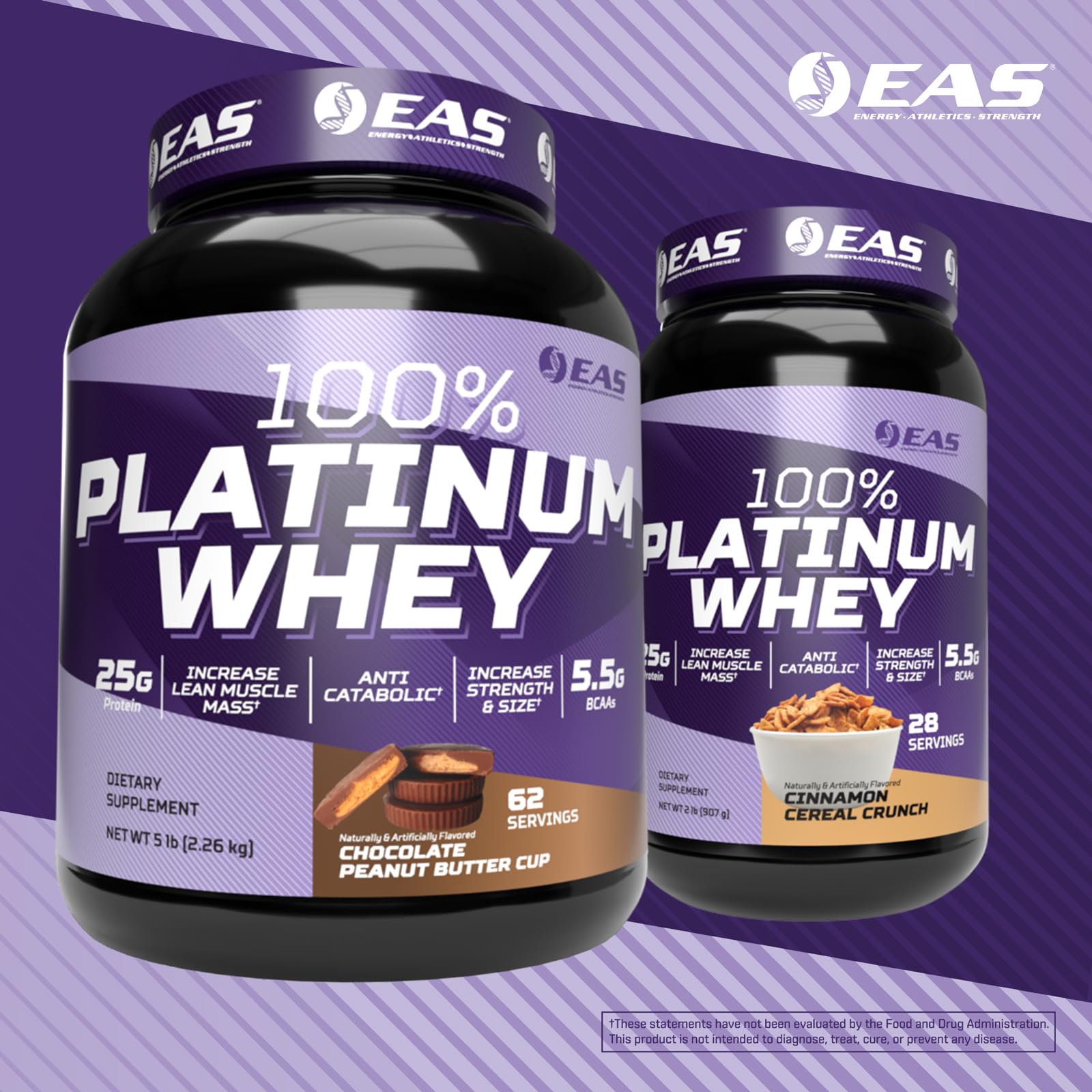 EAS post-workout setup featuring whey for recovery.