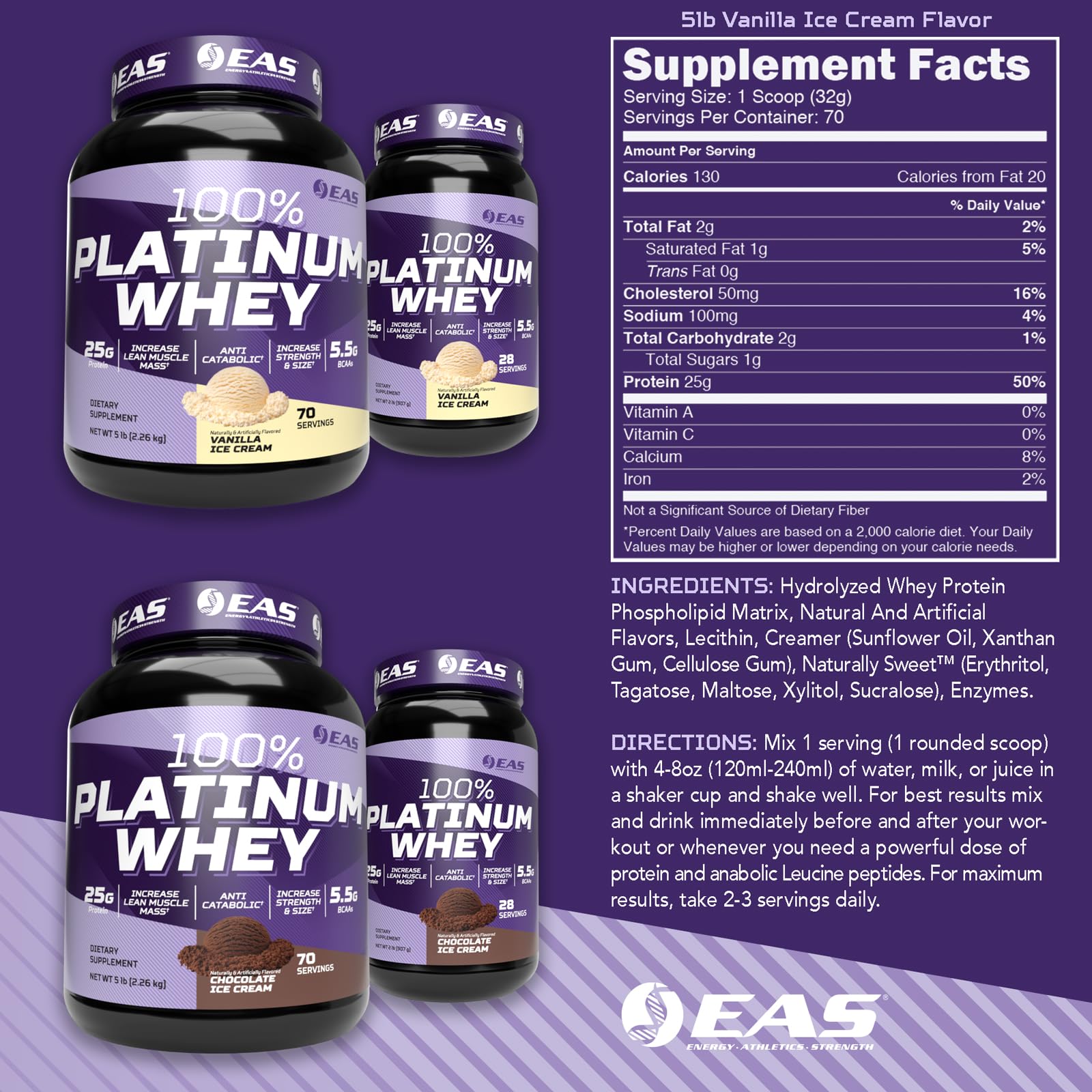 EAS 3 Ultra-Platinum whey blend label closeup highlighting quality