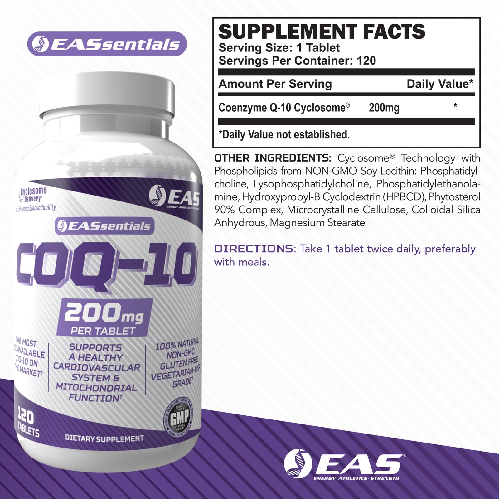 Close-up of COQ-10 capsules highlighting easy daily use.