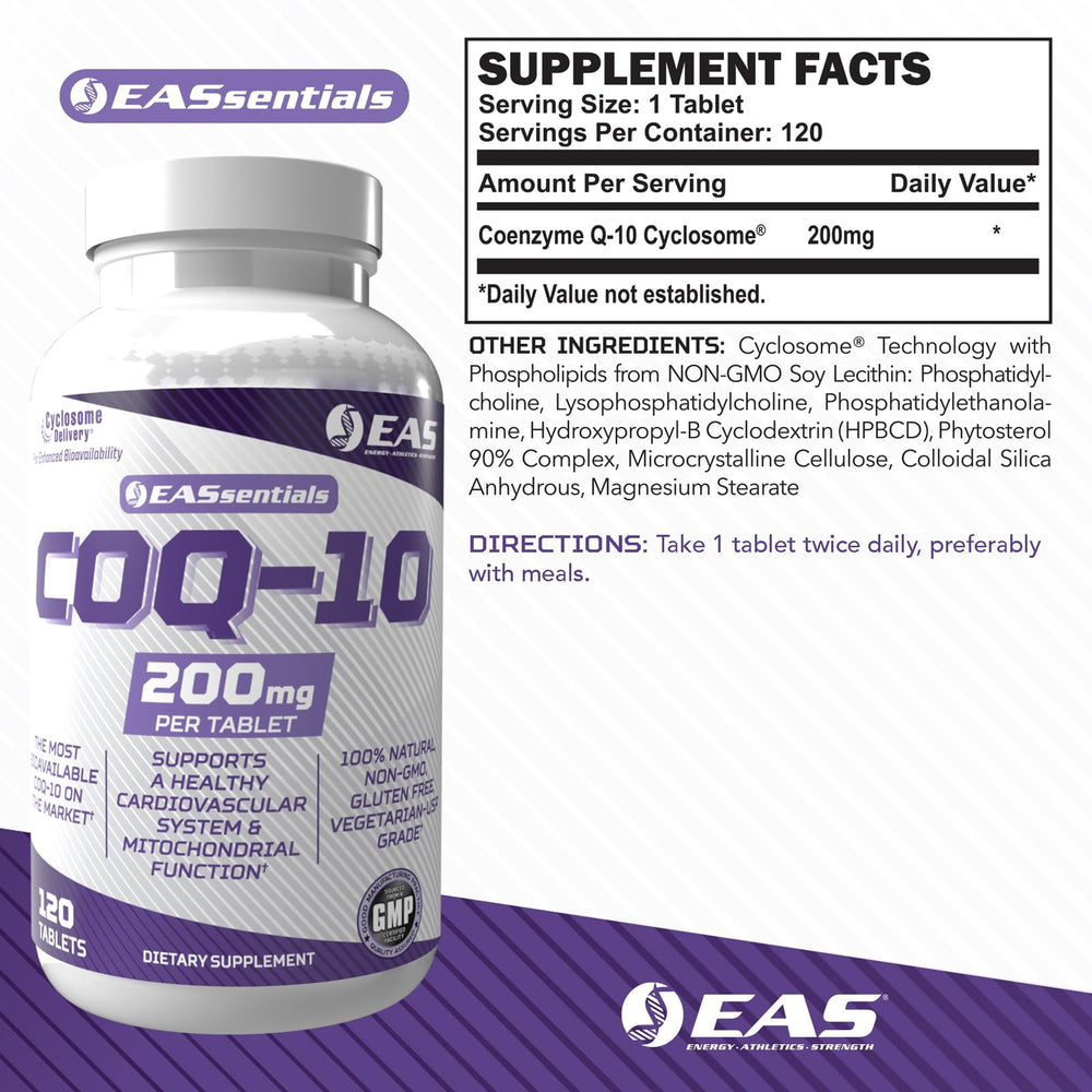 Close-up of COQ-10 capsules highlighting easy daily use.
