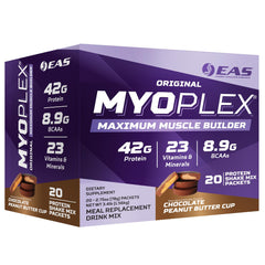 EAS Myoplex maximum muscle builder bottle image highlights 42g protein per serving for post-workout support