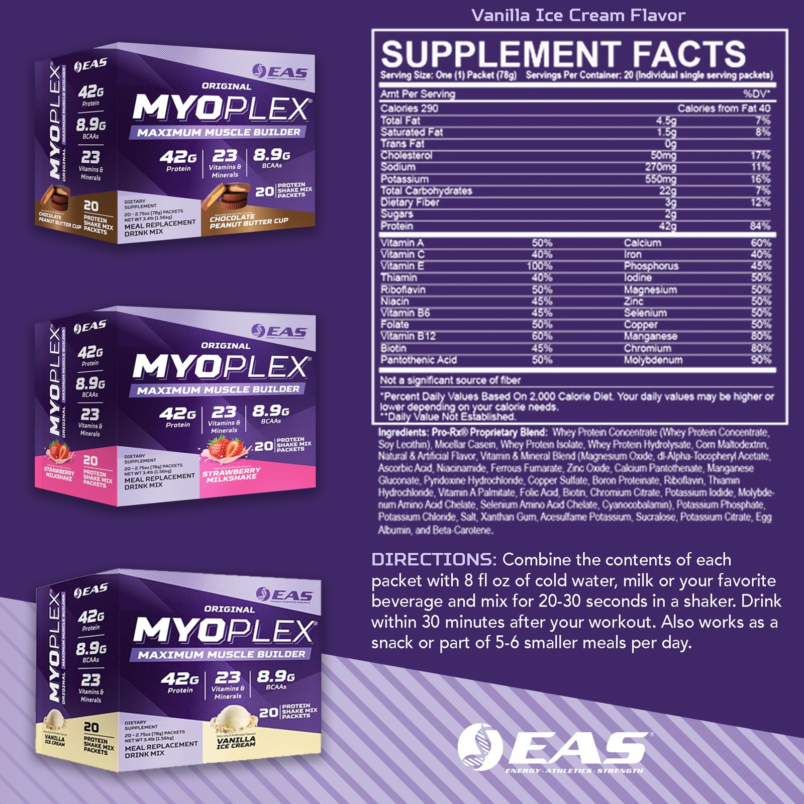 EAS Myoplex measuring scoop for quick meal replacement prep