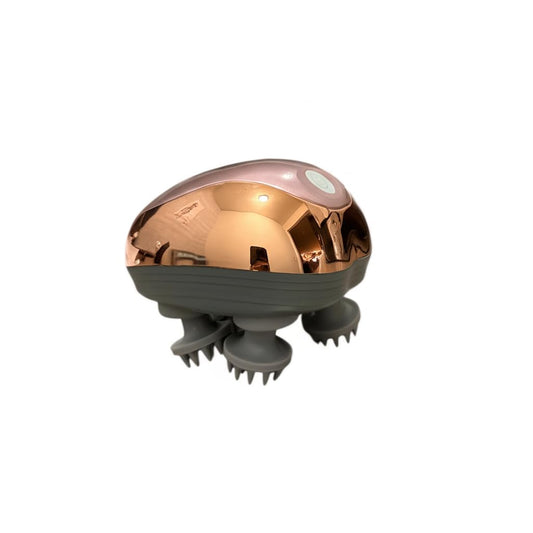 EaseHead electric scalp massager in gold; front view for premium at home relaxation.
