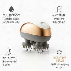 EaseHead electric scalp massager in shower highlights waterproof design for wet use