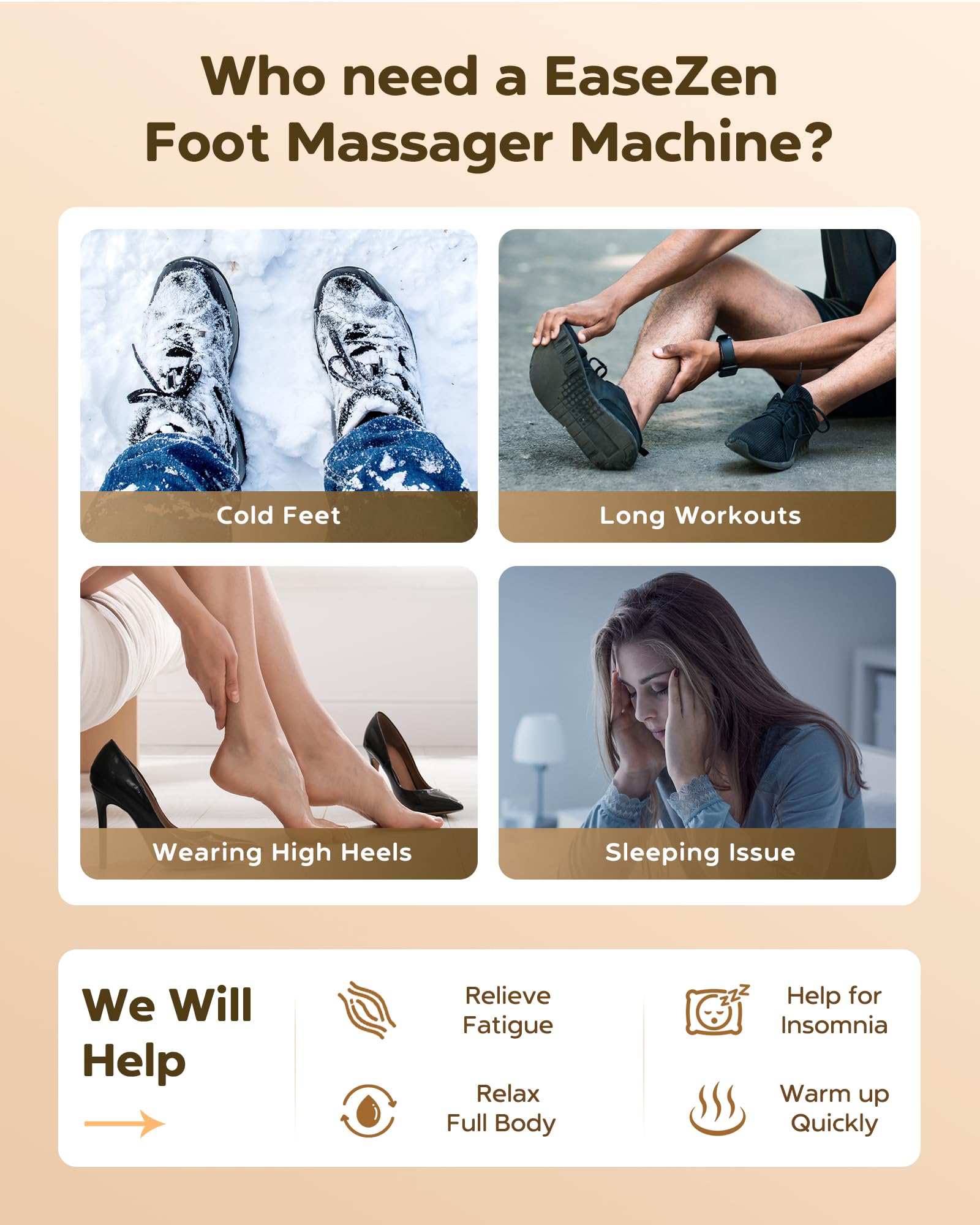 Cordless remote and LCD panel on the EaseZen foot massager for simple operation