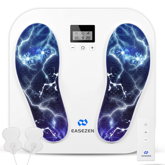 EaseZen foot massager front view showing ergonomic design for full foot stimulation.