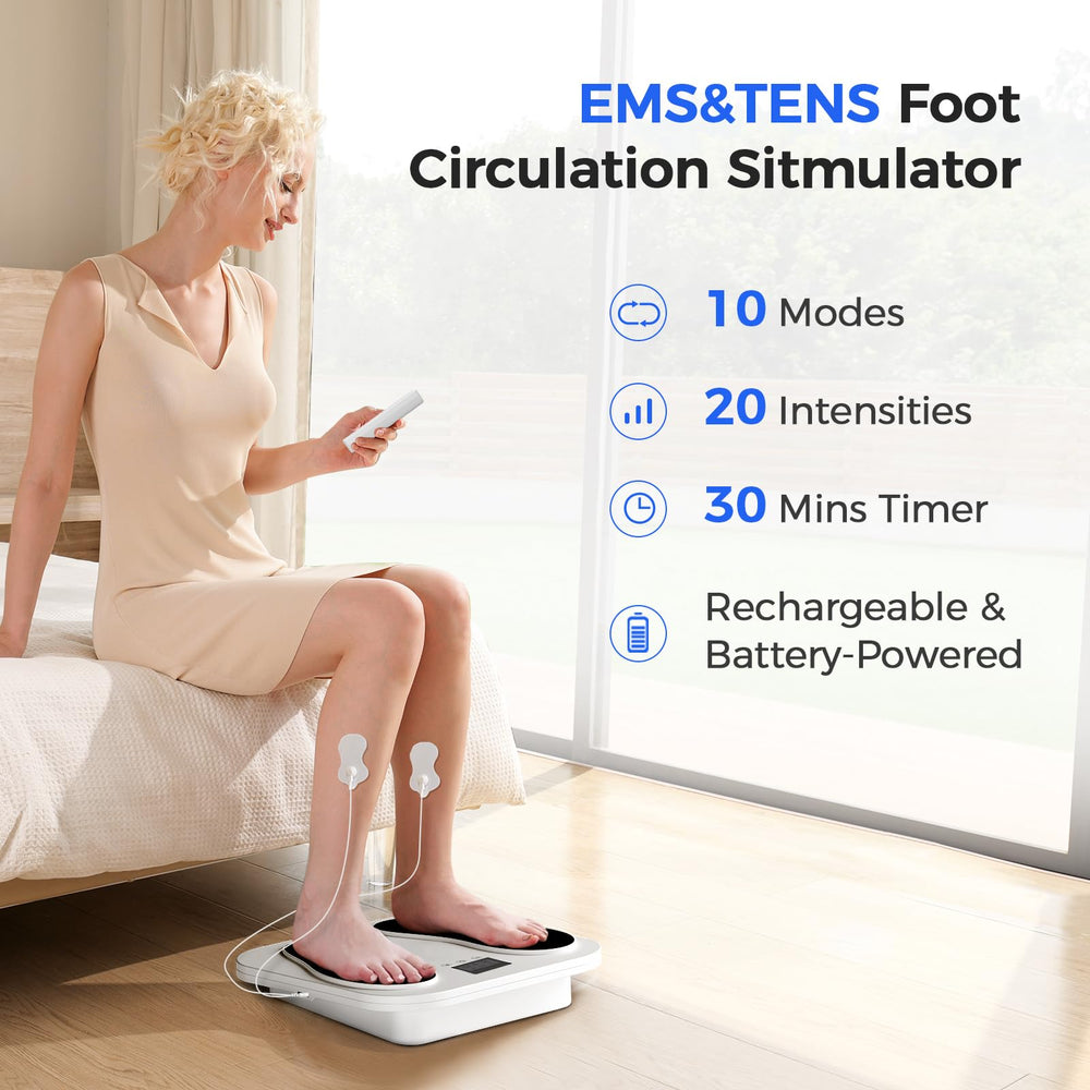 EaseZen foot massager rear view with compact housing for easy storage.