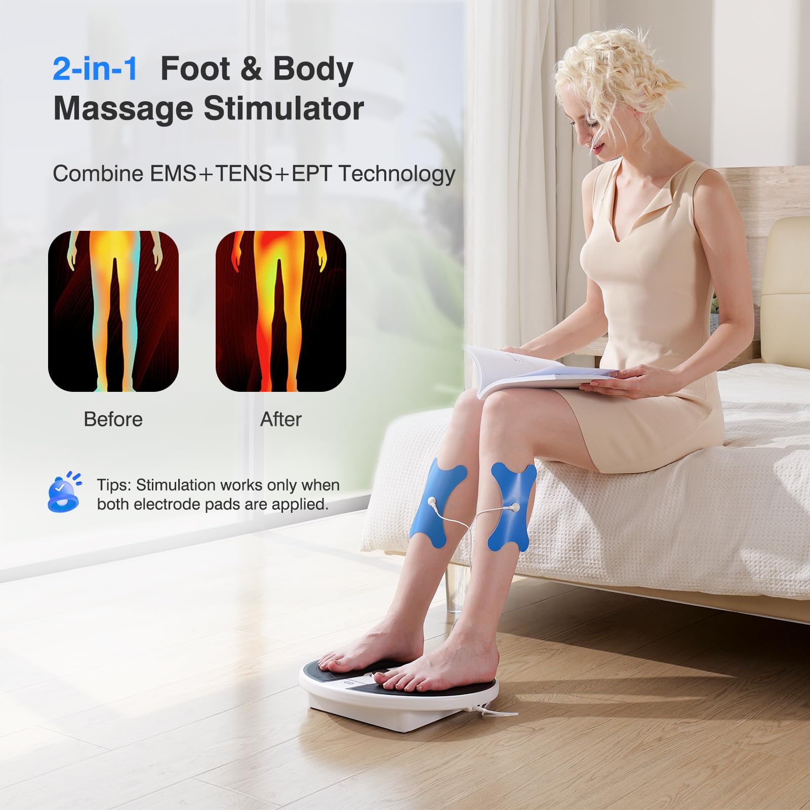 EaseZen foot massager rechargeable battery enabling long use between charges.