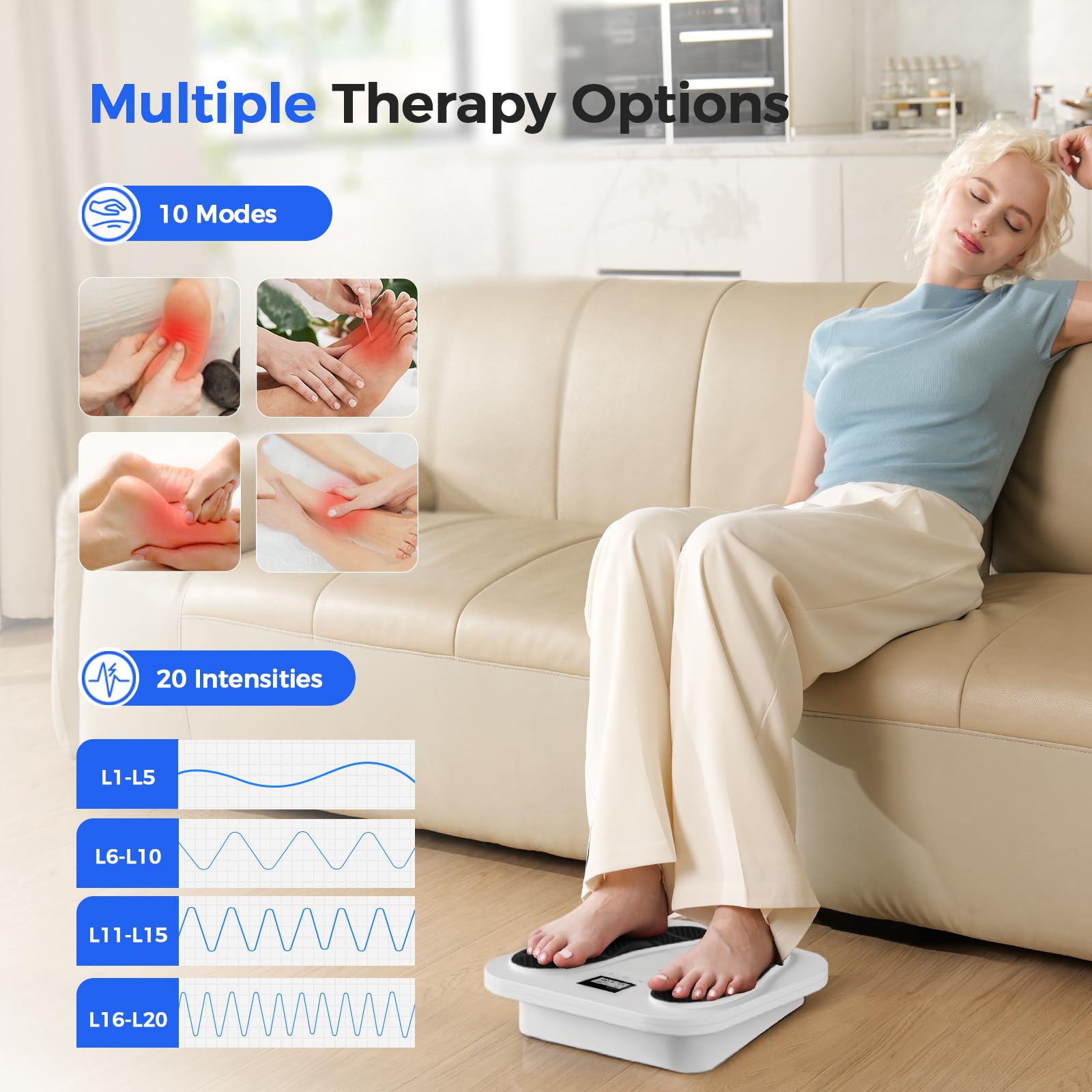 EaseZen massager with ten modes tailored for different needs.