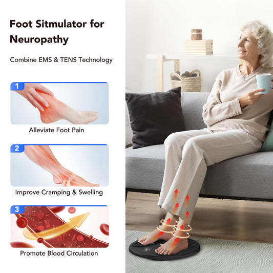 EaseZen underfoot pads on foot massager for soothing pulses and improved comfort.