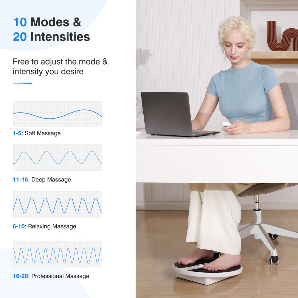EaseZen full-foot stimulation area fits various foot sizes with comfortable pads.