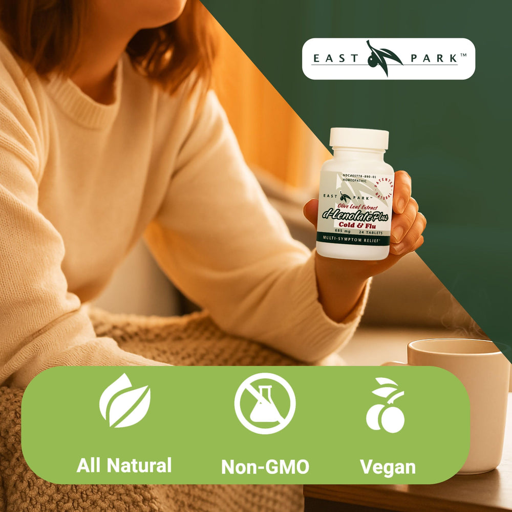 East Park D-Lenolate Plus tablets close-up for gradual symptom relief and daily use