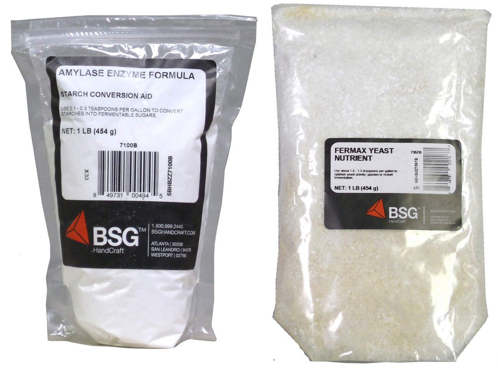 Eastern Shores Amylase Enzyme bottle supports starch breakdown in the mash.