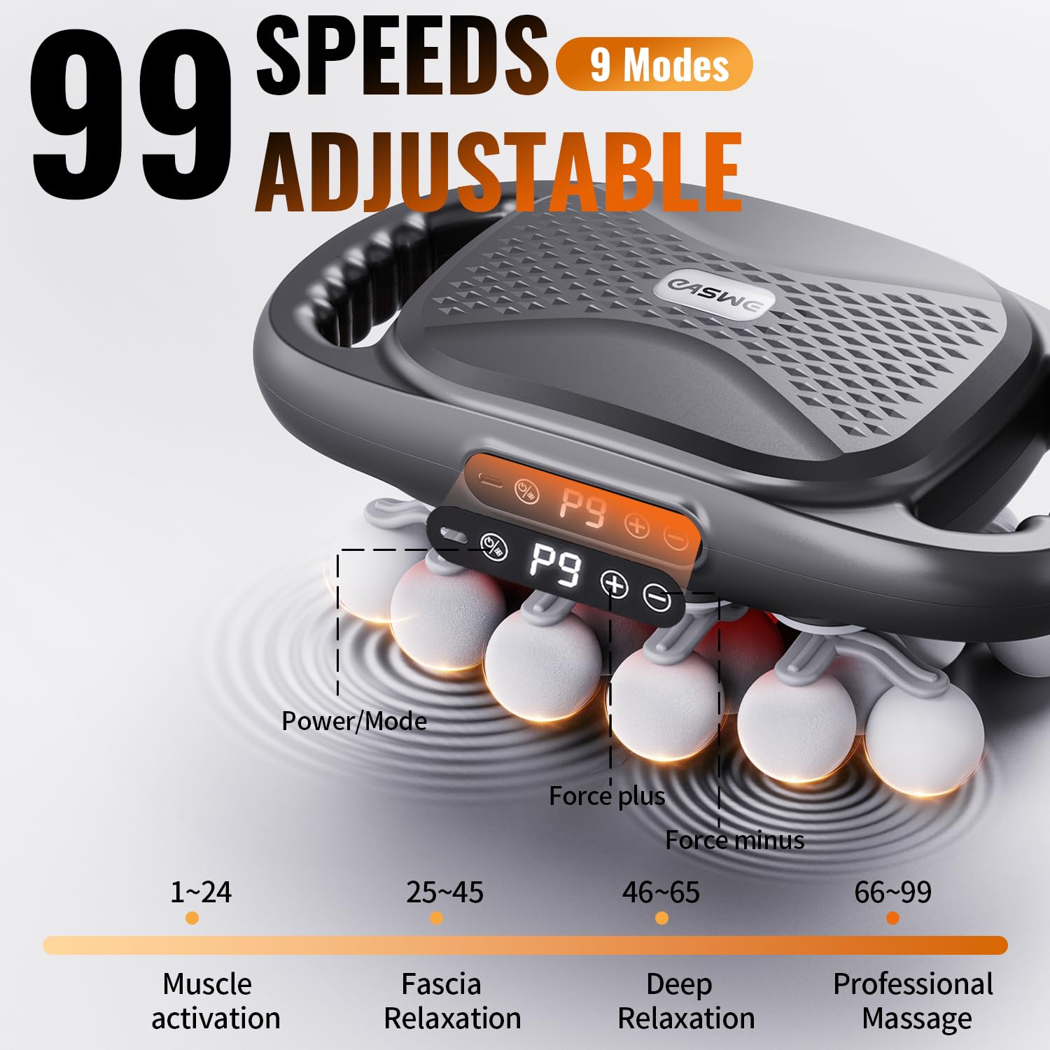 Easwe 20-Head Massage Gun control-panel enables easy mode switching