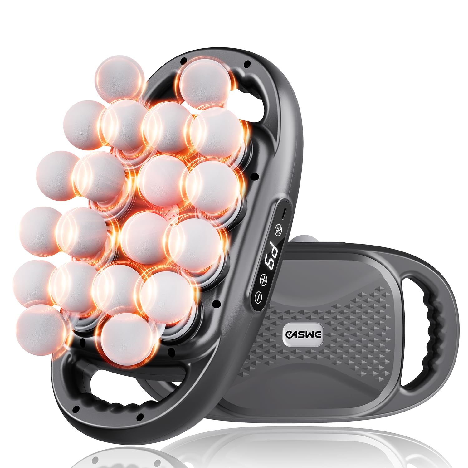 Easwe 20-Head Massage Gun front view shows wide coverage for large muscles and faster recovery