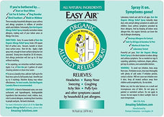 16 oz Easy Air Organic Allergy Relief Spray bottle on a table