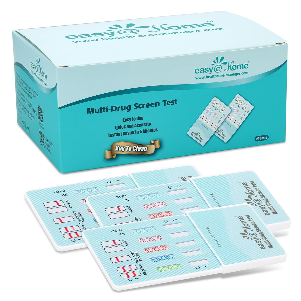 Easy@Home 5-panel test kit box for quick at-home screening
