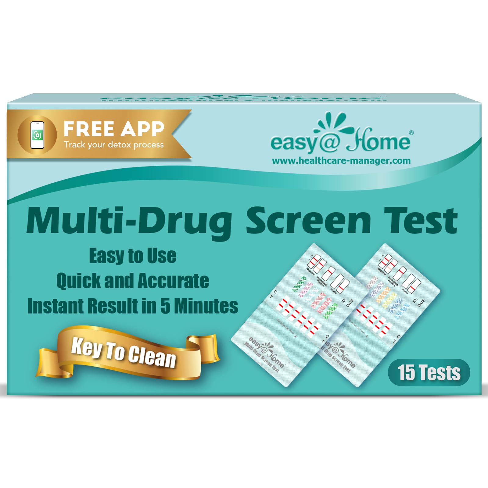 Easy@Home 6-Panel Drug Test Kit front box view for private home screening.
