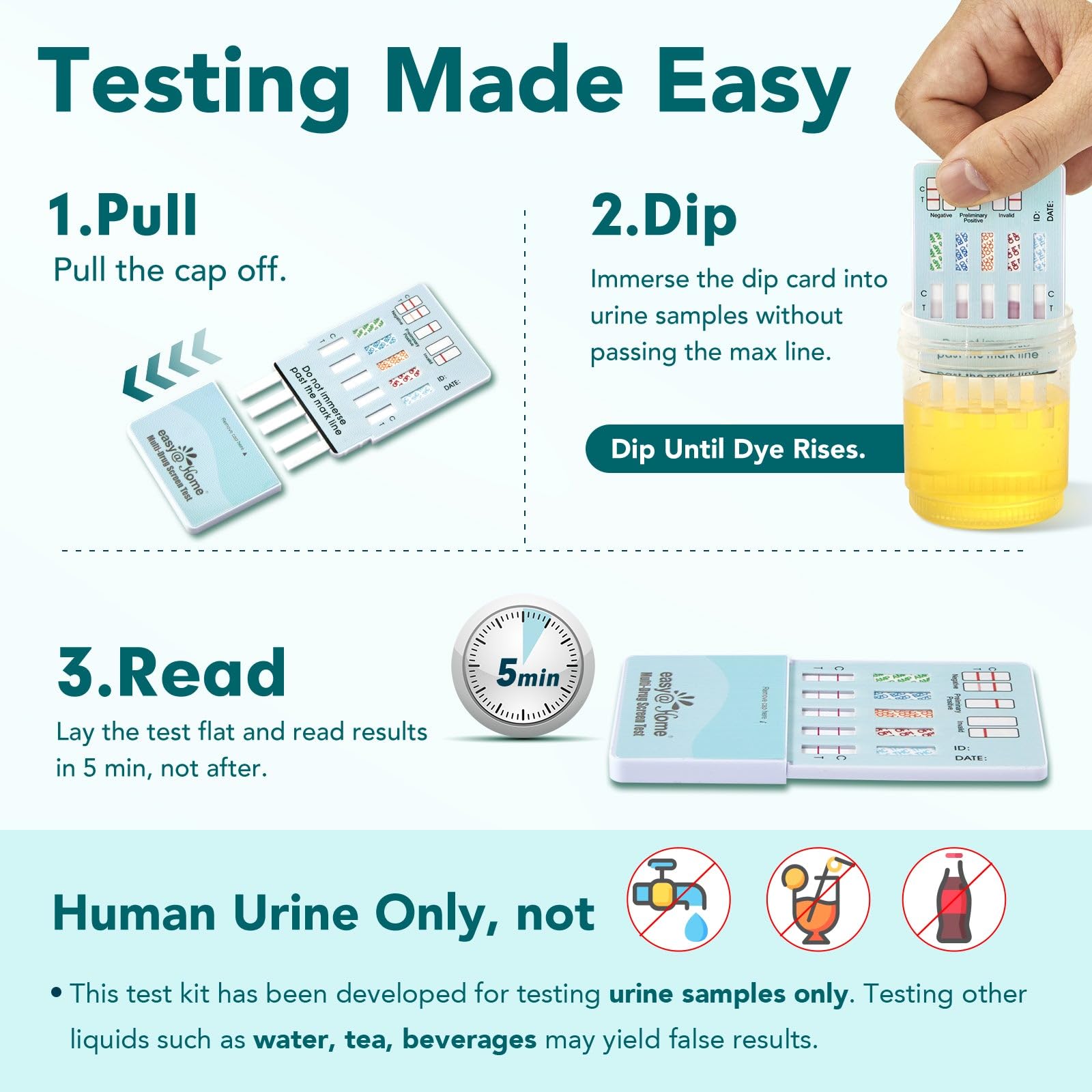 Easy@Home results reading shows clear lines for easy interpretation