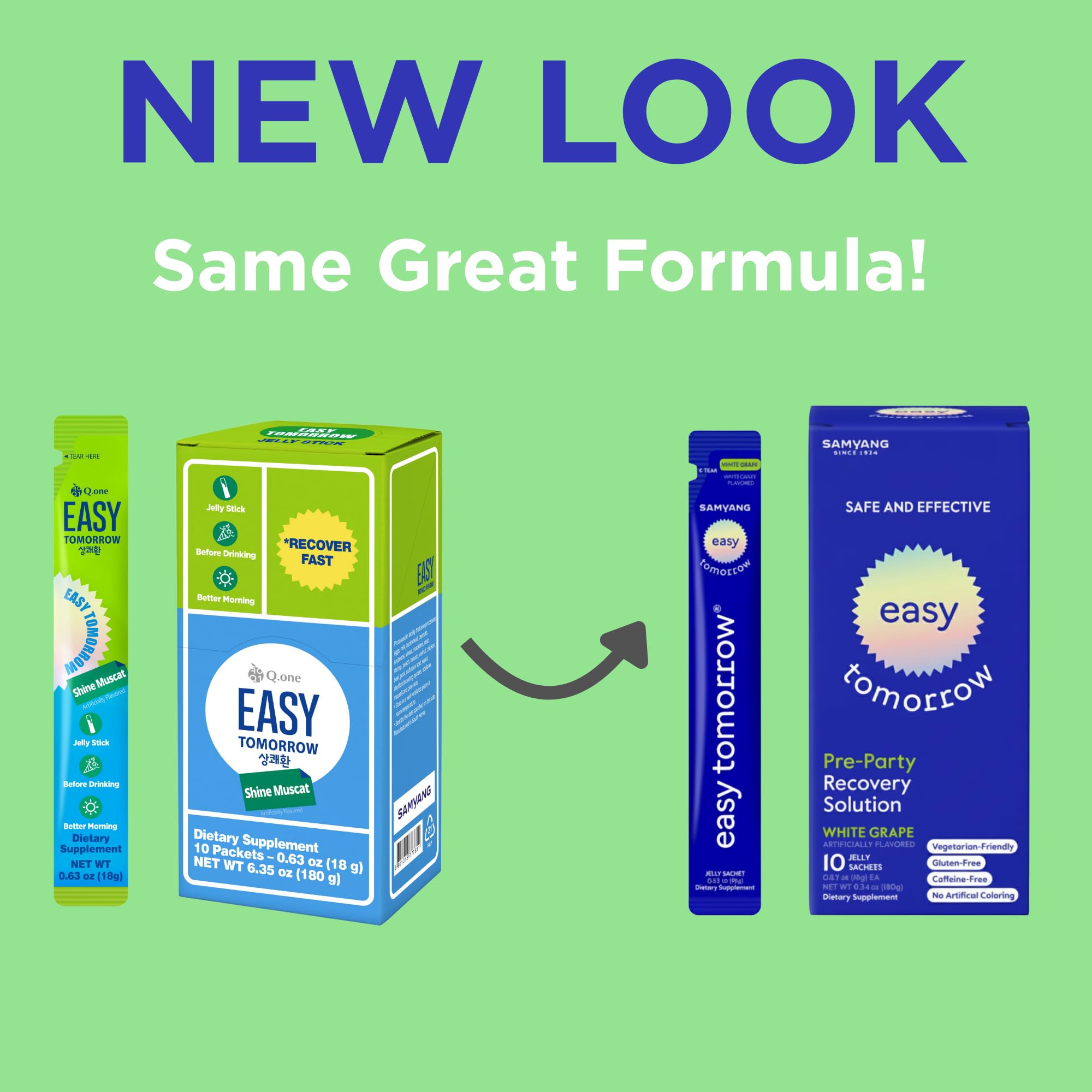 EASY TOMORROW jelly stick highlighting glutathione as a key ingredient
