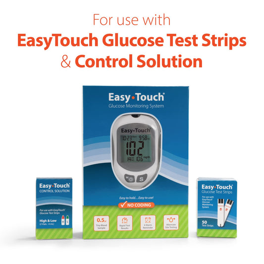 Easy Touch glucose meter carrying case keeps supplies organized for on-the-go testing