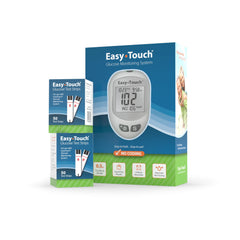 Easy Touch glucose meter kit open view for quick testing setup